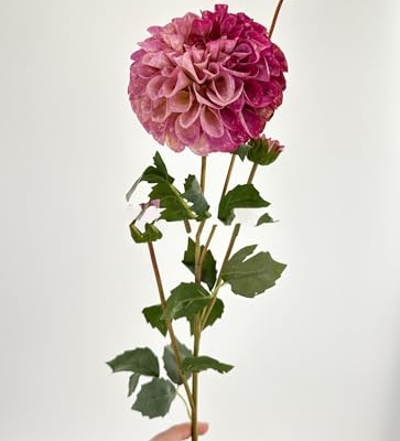 Product: 3PCS 31" Purple Dahlia Flowers,Realistic Artificial Dahlia for Wedding Home Table Centerpieces Decoration Floral Arrangement (NO VASE)