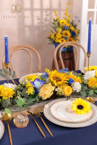 Product: TINGE TIME 9FT Artificial Sunflower Garland, Handcrafted Eucalyptus Garland with Flowers, Silk Sunflower Vine for Wedding Decoration Reception Sweetheart Table (Sunflower&RoyalBlue)