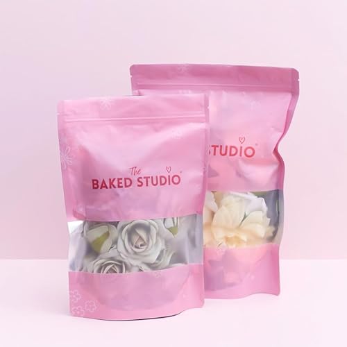 Silky Flower Store Artificial Silk Flower Heads Foliage, White Light Pink Faux Flowers for Cake Decorating Weddings Crafts, 12cm 3 3 Product: The Baked Studio - Artificial Silk Flower Heads & Foilage For Cake Decorating, Weddings & Crafts (White & Light Pink)