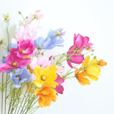 Product: Anna & Alyssa 10 Pcs Artificial Cosmos Silk Flowers - Wedding Bouquets, Table Centerpieces & Party Decorations for Home, Kitchen, Office (Mixed Color)