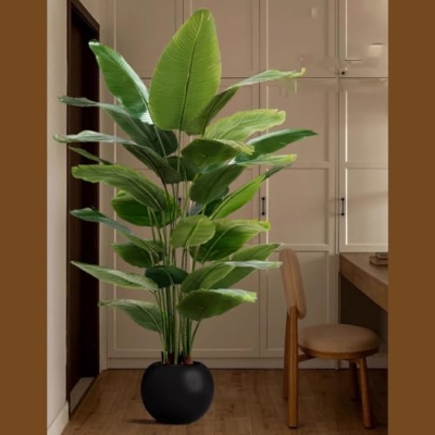 Product: Artificial Bird of Paradise Plant, Outdoor Fake Tropical Banana Tree – Perfect Faux Plants for Indoor, Plant in Pot for Home Decor(120cm/47.2in)