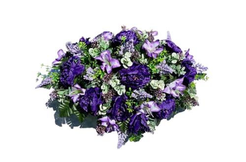 Product: Jucgghk Vivid and Realistic Floral Art 36" Artificial Cemetery Flowers,Realistic Vibrant Grave Flowers, Outdoor Grave Decorations for Headstone(Purple)