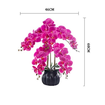 Product: Faux Purple Phalaenopsis Orchid, 5 Branches Butterfly Orchids with Electroplating Ceramic Flower Pot, Beautiful Artificial Flowers Bonsai for Decorating Home/Office/Meeting Room/Parlor Table Centerpie