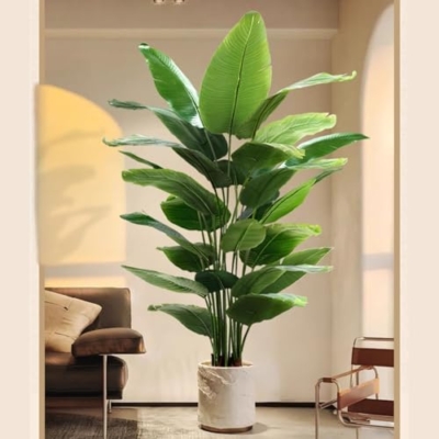 Product: Artificial Bird of Paradise Plant, Outdoor Fake Tropical Banana Tree – Perfect Faux Plants for Indoor, Plant in Pot for Home Decor(120cm/47.2in)
