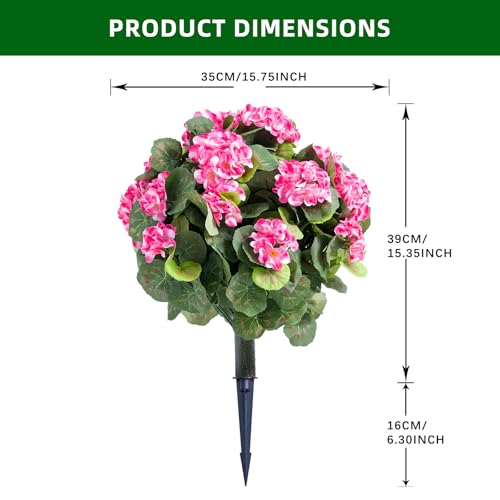 Product: 21.6" Artificial Flower Ball Tree with Ground Spike, Fake Silk Topiary Trees for Home Decor Garden Patio and Indoor,2 Pack, Pink Begonia