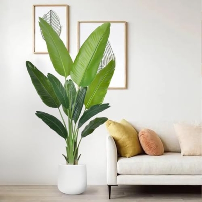 Product: Tall Fake Green Silk Tree, Beautiful Artificial Bird of Paradise Plant for Indoors and Outdoors Home Decor Garland for Table Centerpiece Holiday Party Weddi(5 FT 2 Packs)