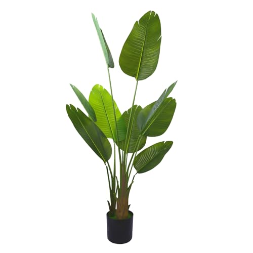 Product: Artificial Bird of Paradise Plant Fake Travelers Palm Tree Faux Banana Leaf Tree Fake Plants Indoor Outdoor for Home Office Decor (5FT)