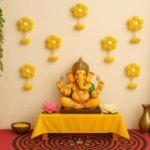 Product: Decorative Marigold Flower Backdrop Items (8 Pcs) for Decoration Artificial Floral Wall Hanging for Events, Photo Booths, and Indoor Decor (8 Pcs-Hanging)