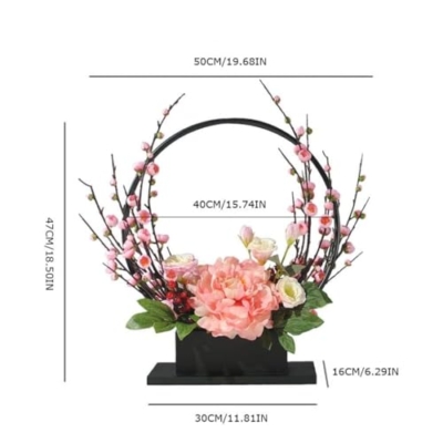 Product: SHUawan Artificial Silk Flower Bouquet with Vase - Realistic Fake Flowers for Home, Office, Wedding, and Party Decoration, Easy Care, Dust