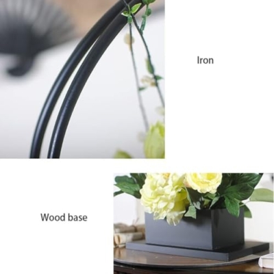 Product: SHUawan Artificial Silk Flower Bouquet with Vase - Realistic Fake Flowers for Home, Office, Wedding, and Party Decoration, Easy Care, Dust