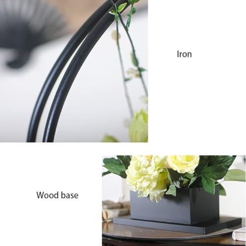 Product: SHUawan Artificial Silk Flower Bouquet with Vase - Realistic Fake Flowers for Home, Office, Wedding, and Party Decoration, Easy Care, Dust