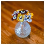 Product: Purple Pansy Glass Flower Bouquet,Purple Yellow Artificial Flower for Home Decoration Garland for Table Centerpiece Holiday Party Weddi