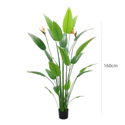 Product: Uneeruiqy Bird of Paradise Artificial Plant, 5.2ft Tall Artificial Tree with 2 Flowers and 23 Detachable Leaves, Silk Floor Plant for Home Decor in Living Room, Office, and Bedroom