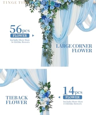 Product: TINGE TIME Artificial Arch Flowers Kit Pack of 5, Wedding Decorations for Reception with Hanging Flowers, Wedding Arch Silk Floral Arrangements Ceremony Backdrop French Country Outdoor Party Decor