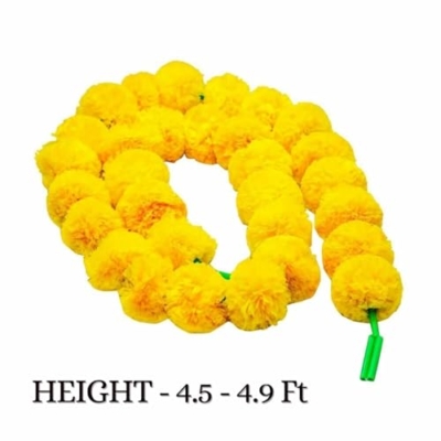 Product: MANTRAMART Artificial Marigold Garland Strings – Pack of 10 (5 Dark Orange, 5 Yellow) – Decorative Flowers for Festival, Party, Wedding, Home & Office Decoration – Reusable & Fluffy Look (4.5 ft Each)