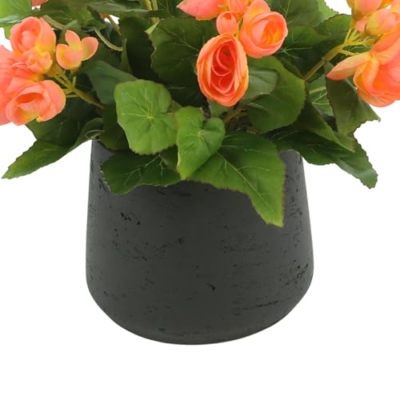 Product: Creative Displays Begonia Floral Arrangement in Fiberstone Pot, 12" H, Made in USA for Home/Office