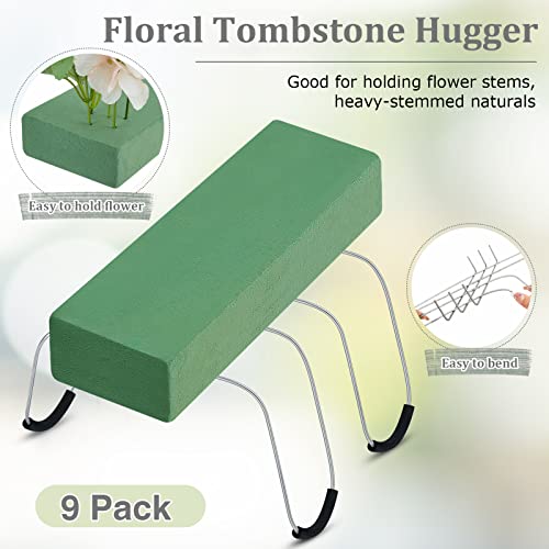 Product: Patelai 9 Pack Headstone Flower Saddle 12 Inch Grave Saddles for Cemetery Headstones for Wire Rustproof Galvanized Tombstone with Floral Foam for Grave Headstone Cemetery Floral Decorations
