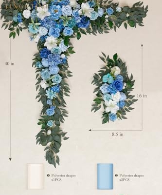 Product: TINGE TIME Artificial Arch Flowers Kit Pack of 5, Wedding Decorations for Reception with Hanging Flowers, Wedding Arch Silk Floral Arrangements Ceremony Backdrop French Country Outdoor Party Decor