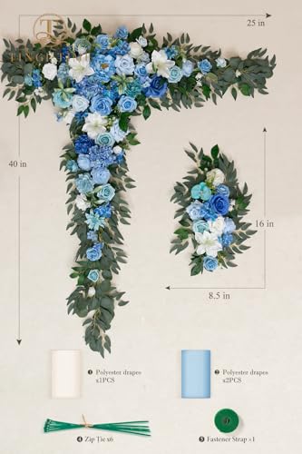 Product: TINGE TIME Artificial Arch Flowers Kit Pack of 5, Wedding Decorations for Reception with Hanging Flowers, Wedding Arch Silk Floral Arrangements Ceremony Backdrop French Country Outdoor Party Decor