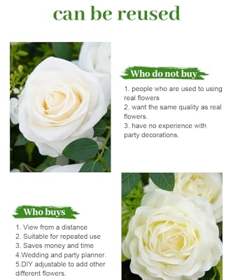 Silky Flower Store White Green Hanging Flower Vine Wedding Centerpiece, Artificial Floral Arrangement Bouquet, 19inch 16 16 Product: Angela flower 2pcs 19inch White & Green Hanging Plants Vine Wedding Table Centerpieces Decorations, Floral Arrangement Bouquet for Reception Aisle Ceremony Party Flowers Balls (Without Stand)