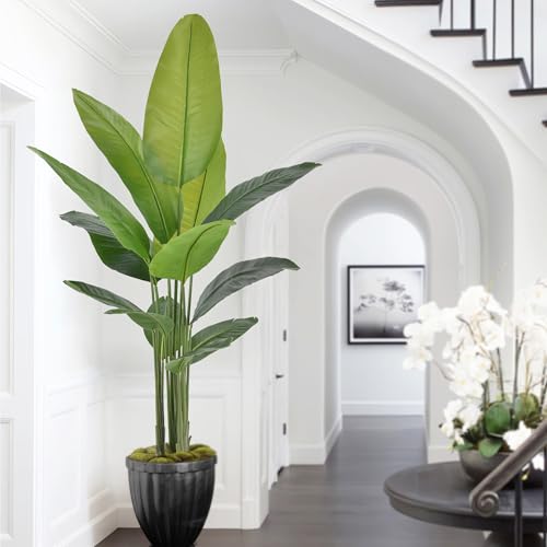 Product: Artificial Bird of Paradise Plant 6Ft, Floor Silk Banana Leaf Plant with 13 Leaves, Faux Palm Tree with Plastic Pot for Indoor House Home Office Garden Modern Decoration