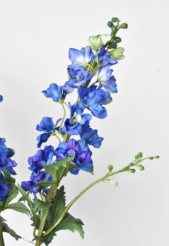 Silky Flower Store Artificial Delphinium Stem Blue Violet Faux Flower Bouquet, 35in 4 4 Product: Jucgghk Vivid and Realistic Floral Art 35" Faux Blue Violet Delphinium Stem,5PCS Realistic Artificial Flowers for Bouquet Home Wedding Table Centerpiece Indoor Home
