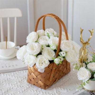 Product: huiyonglan 4 Bunches Peony Artificial Flowers, Artificial Peony Silk Flowers, Fake Flower, White Flower Silk Peonies Bouquets for Wedding Party Table Centerpieces Floral Arrangement Home Decor