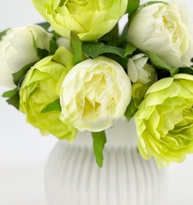 Product: 8 Stem Green Peonies Bouquet, Artificial Real Touch Peonies for Indoor Vase Home Table Centerpieces Wedding(NO VASE) for Wedding/Home Decoration