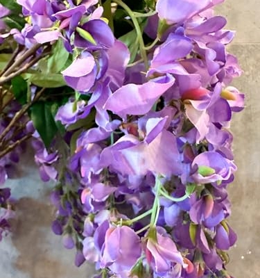Product: 5 Stems 32”Purple Ombré Wisteria Bunch,Artificial Long Stems Plants for Table Centerpieces Wedding Party Home Decoration Indoor(NO VASE) for Wedding/Home Decoration