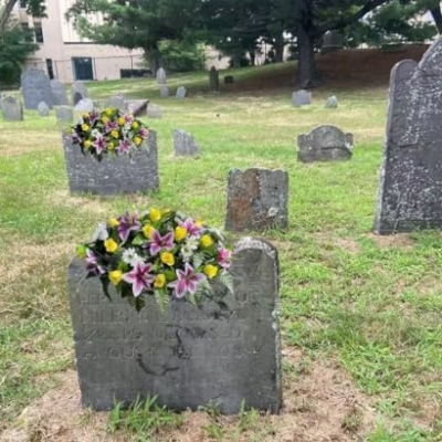 Product: Jucgghk Vivid and Realistic Floral Art Artificial Cemetery Flowers Saddle,Cemetery Grave Decoration Headstone Flower for Outdoor Grave Decorations (Purple White)
