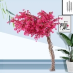 Product: Artificial Bougainvillea Tree - Large Pink Fake Tree for Landscape and Venue Decoration - Indoor Outdoor Use(2.5x2m/98x78in)