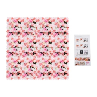 Product: QeuSulio 12PCS Artificial Flower Wall Panel, Fake Dahlias Roses Wall Background Arrangements, Large Silk Floral Backdrop with Different Flowers & Grid for Wedding Venue Decoration Candy Walls