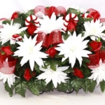Product: Hshan Christmas Mixture Cemetery Flower Arrangement, Handcrafted Silk Artificial Flowers for Cemetery Arrangement, Memorial Flowers Outdoor Memorial Decorations ﻿ Gravesite Flower