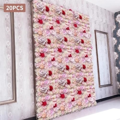 Silky Flower Store Artificial Silk Flower Wall Panels Wedding Backdrop, Floral Event Decoration, 40x60cm, 20PCs 11 11 Product: Flower Wall Panels 20PCs Flower Wall Panel 40x60cm Artificial Flowers Backdrop Silk Fabric Wedding Garden Decoration