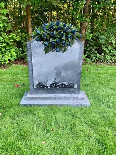 Product: Jucgghk Vivid and Realistic Floral Art Beautiful Roses Single Headstone Cemetery Saddle, 22-24” Cemetery Flower Arrangement for Grave Tombstone Decorations