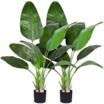 Product: Artificial Bird of Paradise - Fake Plants Indoor Faux Tropical Palm Potted Dypsis Lutescens for Home Office Decor Housewarming (4FT-2Packs)
