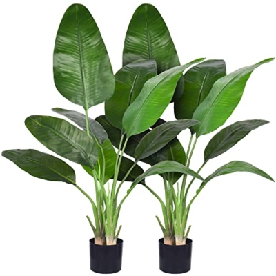 Product: Artificial Bird of Paradise - Fake Plants Indoor Faux Tropical Palm Potted Dypsis Lutescens for Home Office Decor Housewarming (4FT-2Packs)