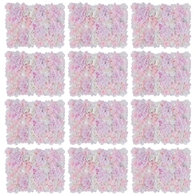 Product: LyteNest Artificial Flower Wall Panel Set of 12 with Realistic Dahlia Rose Hydrangea Flowers for Indoor Outdoor Decoration Privacy Screen Backdrop