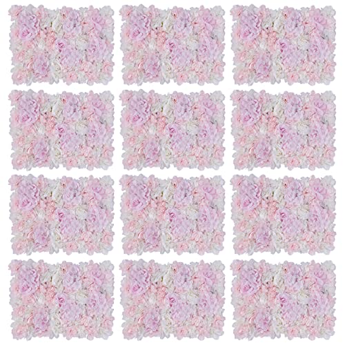 Product: LyteNest Artificial Flower Wall Panel Set of 12 with Realistic Dahlia Rose Hydrangea Flowers for Indoor Outdoor Decoration Privacy Screen Backdrop