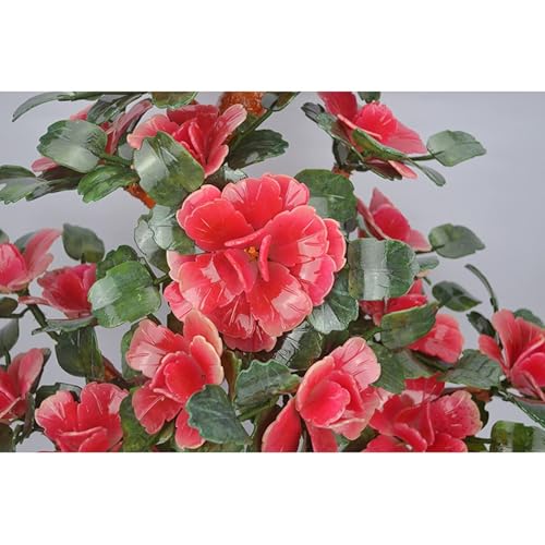 Product: Artificial Jade Bonsai, Pink Peony Flower Decorative Tree, 38x14x58cm, Decorative Desk Display, Indoor Ornament for Home Office, Low Maintenance