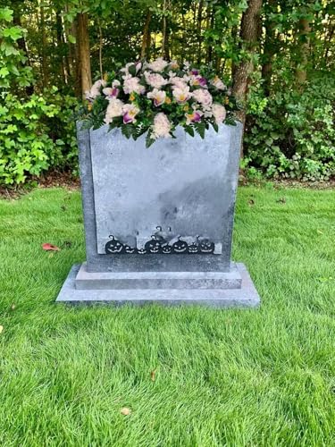 Product: Jucgghk Vivid and Realistic Floral Art White and Purple Cemetery Saddle, Spring and Summer Cemetery Flower Arrangement,Artificial Cemetery Flowers for Headstone