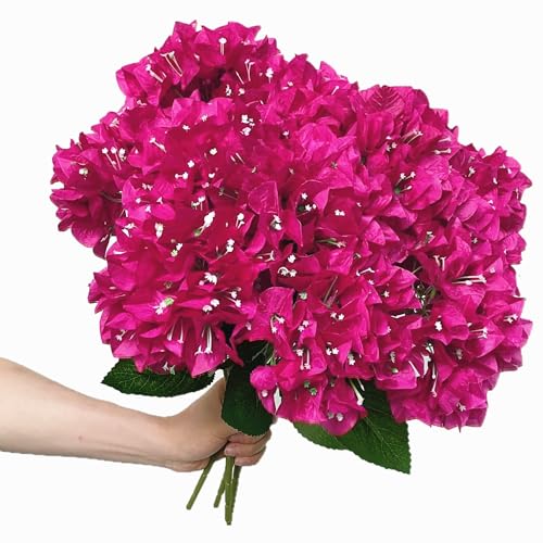 Product: Artificial Bougainvillea Bush Silk Flowers Bouquet for Home Garden Wedding Decor Bougainvillea Flower Shrubs (Violet - Pack of 12)