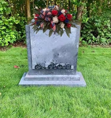 Product: Jucgghk Vivid and Realistic Floral Art Beautiful Patriotic Cemetery Saddle Arrangement - Cemetery Flowers,Gravesite Flowers- Headstone Arrangement for Grave