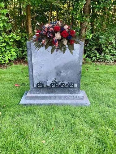 Product: Jucgghk Vivid and Realistic Floral Art Beautiful Patriotic Cemetery Saddle Arrangement - Cemetery Flowers,Gravesite Flowers- Headstone Arrangement for Grave