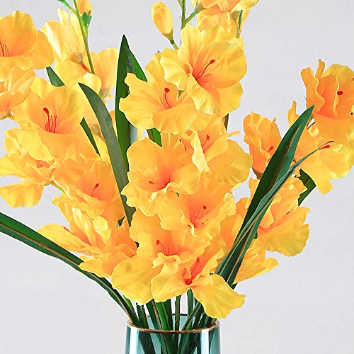 Product: Artificial Fake Flowers Plants-5pcs 30'' Orchids Artificial Flowers Single Stem Gladiolus Fake Flowers(Purple)