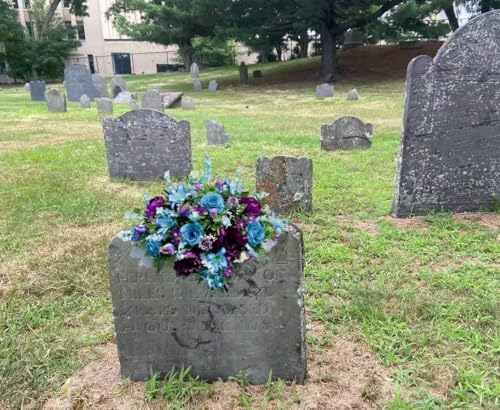 Product: Jucgghk Vivid and Realistic Floral Art Elegant Artificial Cemetery Saddle, Cemetery Arrangement Flowers,Headstone Artificial Flowers for Outdoors