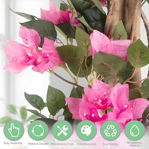 Product: Artificial Tree Tall Lifelike Fake Bougainvillea Trees, Lifelike Bougainvillea Faux Plants with Wood Trunk and Lifelike Flowers,for Home Office Wedding Outdoor Indoor Decor,2 * 1.8m