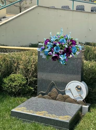 Product: Jucgghk Vivid and Realistic Floral Art Elegant Artificial Cemetery Saddle, Cemetery Arrangement Flowers,Headstone Artificial Flowers for Outdoors