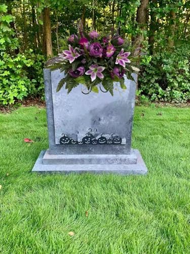 Product: Jucgghk Vivid and Realistic Floral Art Purple Spring Cemetery Flowers，Grave Site Flower，Headstone Flower，Flower for Cemetery