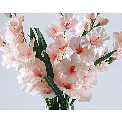 Product: Artificial Fake Flowers Plants-5pcs 30'' Orchids Artificial Flowers Single Stem Gladiolus Fake Flowers(Purple)